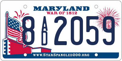 MD license plate 8AD2059