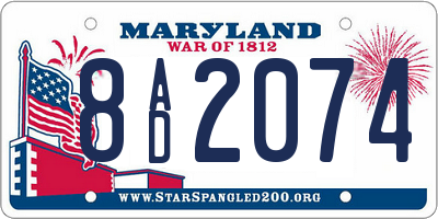 MD license plate 8AD2074