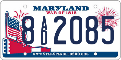 MD license plate 8AD2085