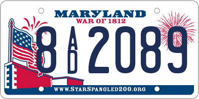 MD license plate 8AD2089