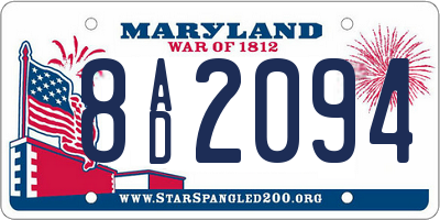 MD license plate 8AD2094