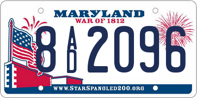 MD license plate 8AD2096