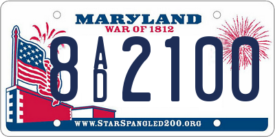 MD license plate 8AD2100