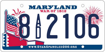 MD license plate 8AD2106