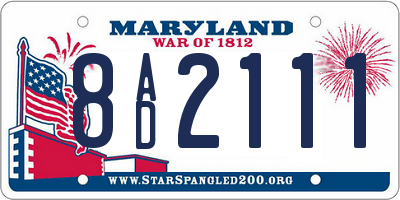 MD license plate 8AD2111