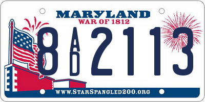 MD license plate 8AD2113