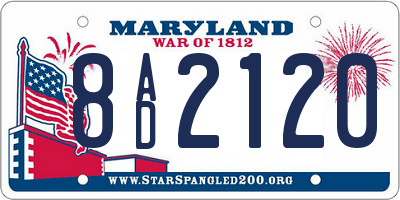 MD license plate 8AD2120