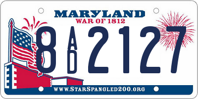 MD license plate 8AD2127