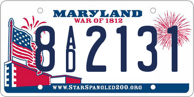 MD license plate 8AD2131