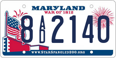 MD license plate 8AD2140