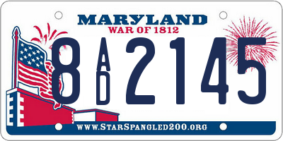 MD license plate 8AD2145