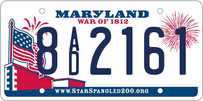 MD license plate 8AD2161