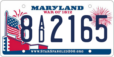 MD license plate 8AD2165