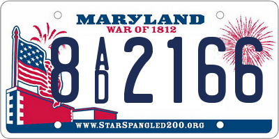 MD license plate 8AD2166