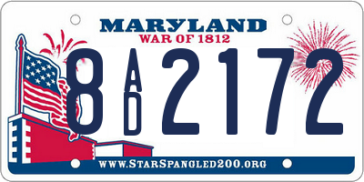 MD license plate 8AD2172