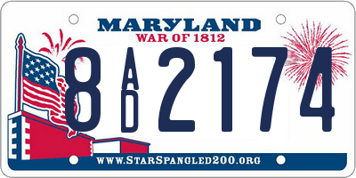 MD license plate 8AD2174