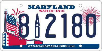 MD license plate 8AD2180
