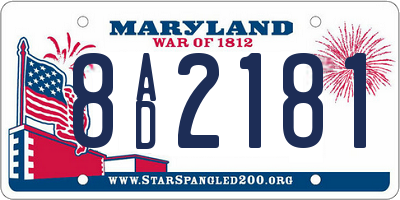 MD license plate 8AD2181