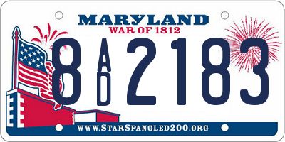 MD license plate 8AD2183