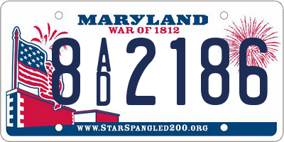 MD license plate 8AD2186