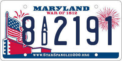 MD license plate 8AD2191