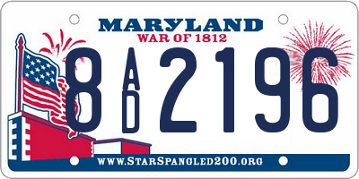 MD license plate 8AD2196