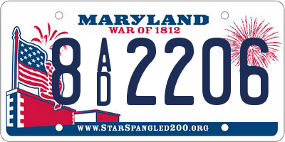 MD license plate 8AD2206