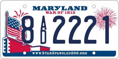 MD license plate 8AD2221