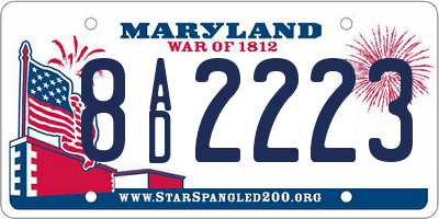 MD license plate 8AD2223