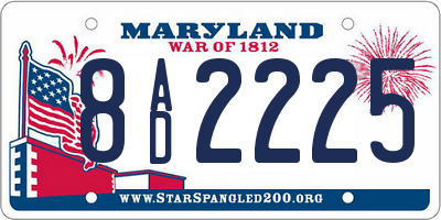 MD license plate 8AD2225
