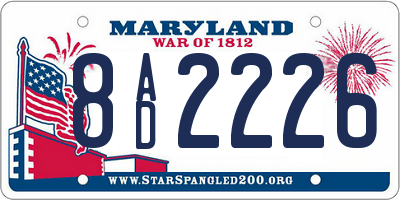 MD license plate 8AD2226