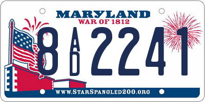 MD license plate 8AD2241