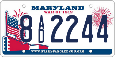 MD license plate 8AD2244