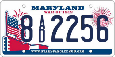 MD license plate 8AD2256