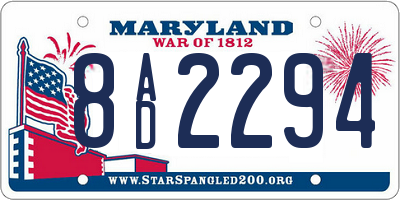 MD license plate 8AD2294