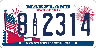 MD license plate 8AD2314