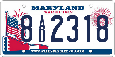 MD license plate 8AD2318