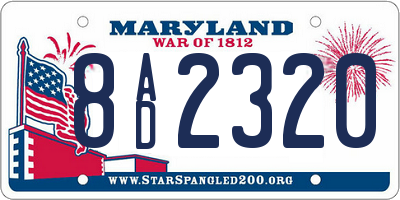 MD license plate 8AD2320