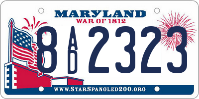 MD license plate 8AD2323