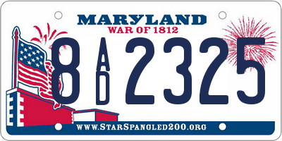 MD license plate 8AD2325