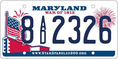 MD license plate 8AD2326