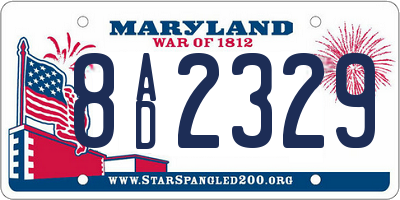 MD license plate 8AD2329