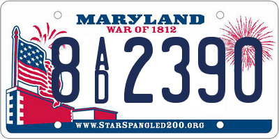 MD license plate 8AD2390
