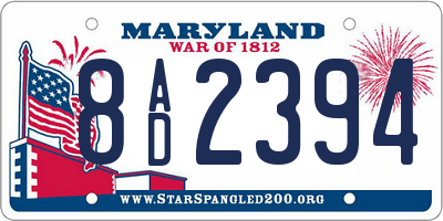 MD license plate 8AD2394