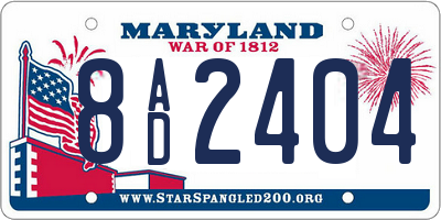 MD license plate 8AD2404