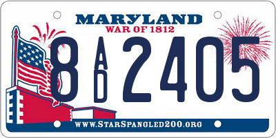 MD license plate 8AD2405