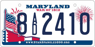 MD license plate 8AD2410