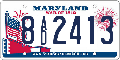 MD license plate 8AD2413