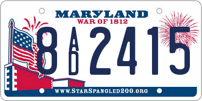 MD license plate 8AD2415