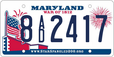 MD license plate 8AD2417